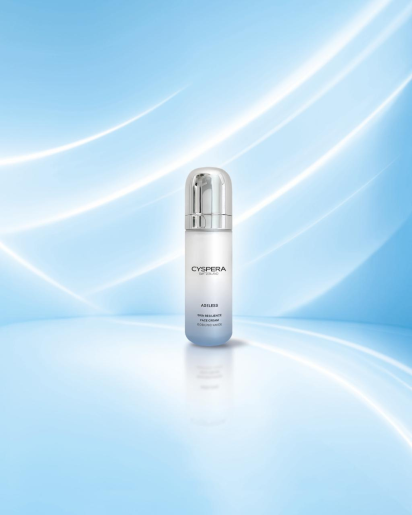 Cyspera ageless with blue bg